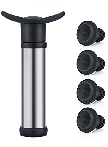 Timetided Pompe ¨¤ vide Pompe ¨¤ vin avec 5 bouchons de bouteille de vin Protecteur d'¨¦cran sous vide Wine Saver et Kit de bouchon de vin en caoutchouc