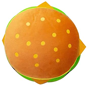 Cartoon Burger Kissen, Asudaro Sofa Lendenkissen Hamburger Lebensmittel Simulation Plüsch 3D Kreative Lebensmittel Realistische Weiche Hamburger Kissen Gefüllte Hamburger Plüsch Kissen Geschenk,Orange