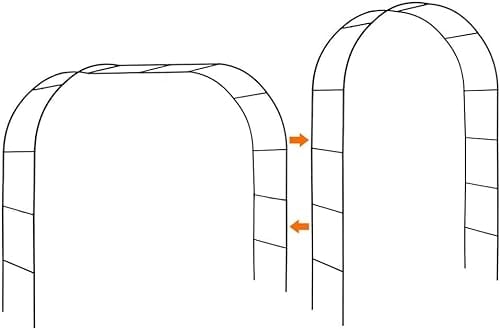 MISNODE Arche de Jardin pour Mariage, pergola en métal, 1.9 m de Large x 2 m de Haut ou 1.4 m de Large x 2,4 m de Haut, s'assemble Librement, 2 Tailles, tonnelle de décoration
