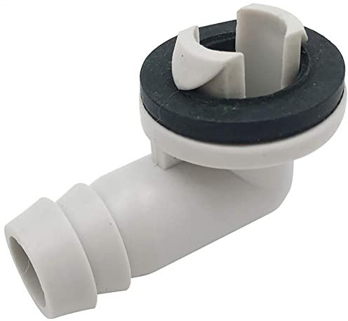 URPIZY 1 connettore per tubo di scarico, condizionatore d'aria in plastica AC tubo di scarico raccordo a gomito con kit anello in gomma