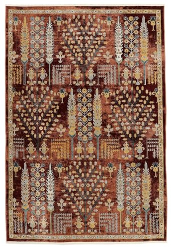 RugVista Razavi Teppich, 100 x 160 cm, Rost | Moderne, Rechteckig, Mittlerer Stapel, Maschinenwäsche, Oeko-Tex 100, Wohnzimmer, Schlafzimmer, Küche