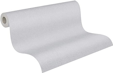 A.S. Création Pure Elegance Vliestapete mit feiner Struktur 0,53 x 10,05 m – Grau, Hellgraue – Uni Tapete mit Struktur - Made in Germany - einfarbige graue Wandtapete für verschiedene Räume - 385116