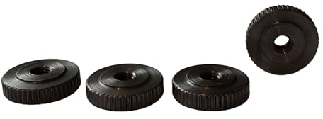 PrecisionGeek - Rändelmuttern/Rändelmuttern - Adapter, flach DIN 467 - oxidierter Stahl M4 x 4 mm, 16 mm Durchmesser (Set mit 4 Stück)