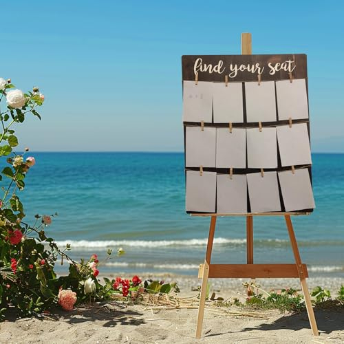 MaSiledy Find Your Seat, Hochzeitsschilder, Holz, Hochzeitsschild, Find Your Seat, blanko, 45,7 x 61 cm