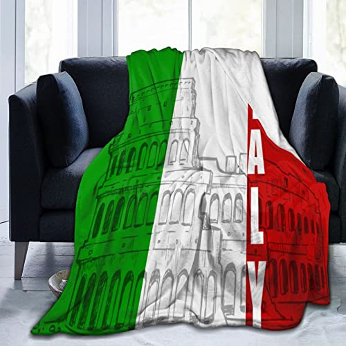 IUBBKI Fleecedecke Italien Flagge Hintergrund Fleecedecke Dekorative Tagesdecke Warme Decke Für Kinder Für Reisen Geschenke Schlafzimmer