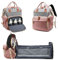 Fexkean Wickeltasche Rucksack Baby Wickelrucksäcke mit Großer Reisewindeltasche mit faltbarem Kinderbett mit Multifunktions Babytaschen Wickelauflage Babybettrucksack-PK&GY
