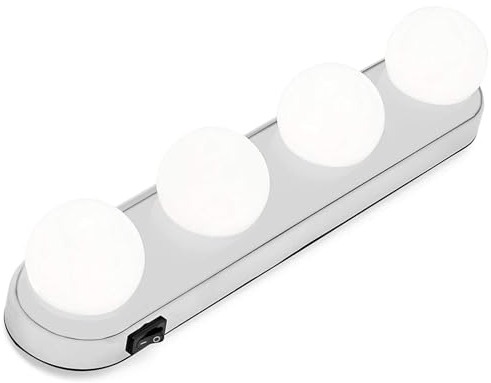 BDSMYEE LED Spiegelleuchte,Lampen ohne Bohren,ohne Kabel,schminklicht mit Hollywood Stil,Spiegellampe Kosmetiklampe Tageslichtlampe für Schminktisch Spiegel (4 Glühbirnen)