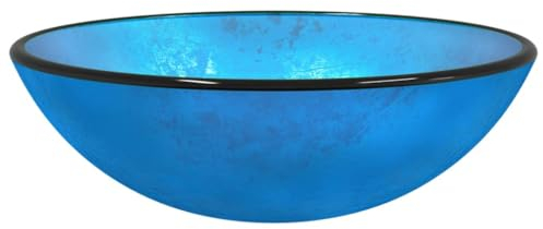 vidaXL Lavabo Vasque à Poser de Toilette Lave-mains de Salle de Bain Lavabo de Salle d'Eau Maison Intérieur Verre Trempé 42x14 cm Bleu