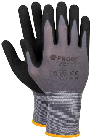 PROOF COMFORT & SAFETY Arbeitshandschuhe 12 Paar Antistatisch Präzise Montagehandschuhe Schutzhandschuhe Mit ESD Beschichtung Für Mechaniker Bauarbeiter Elektriker Größe 8 Proof Carbon F