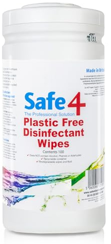 Safe4 Apple Fragrance Disinfectant Wipes – Antibacterial, Biodegradable Multi-Purpose Wipes with Safe4 Apple Concentrate for Home and Commercial Use (REFILL PACK OF 100)