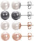 Vogem 4 Paar Ohrstecker Perlen 8mm Runde Perle Modeschmuck Ohrringe Damen Kleine Piercing Ohrstecker Set