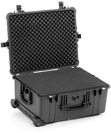 MSW-PPBOX-0C - Valigetta impermeabile, antipolvere, 62,5 x 50 x 30,5 cm, manico telescopico, 2 linguette, cassetta degli attrezzi