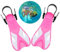Palmes de Natation pour Enfants,Palmes d'entraînement flottantes Courtes,Accessoires de plongée pour Enfants,Rose,Taille UE 30-35,1 Paire