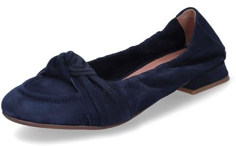 Donna Carolina Damen Ballerinas Adriel Bow Blau Rauleder, Größe:38, Farbauswahl:schwarz