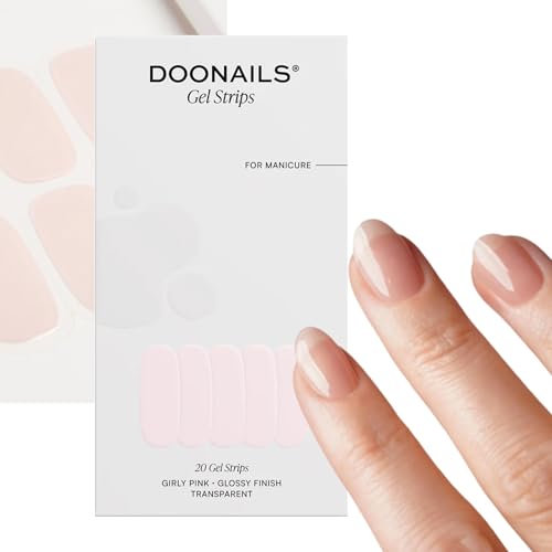 Doonails – Gel Folien Girly Pink – 20 UV Gel Strips in 9 Größen mit Extra-Länge – Nagelfolien selbstklebend & UV härtend – Nagelaufkleber mit bis zu 14 Tagen Halt