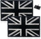 2Pcs British Union Jack Patch, Tactical United Kingdom Flag Patch Embroidered England Flag Black & White Applique Fastener Hook and Loop UK Emblem for Tactical Backpack, Hats Jacket Pants