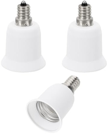 PATIKIL E12 to E26/E27 Light Socket Adapter, 3pcs Lamp Holder Convert Screw Base Converter for Halogen CFL Light Bulb, White
