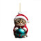 Weihnachtsbaum Katzen Anhänger 2D Acryl Weihnachtskatze Hängende Deko Lustiger Weihnachten Katzen Ornament Spaß Weihnachtsanhänger Deko Christbaumschmuck Weihnachtsschmuck Geschenk
