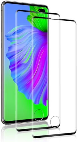 Panzer Schutz Glas für Samsung Galaxy S10 Plus, 2 Stück HD Panzer Schutzfolie, Runde Kante Glas Displayschutz, 9H Glasfolie, High Definition, Blasenfest Installation, Anti-Kratzer Panzerfolie