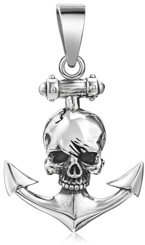 MATERIA by Matthias Wagner Anker Kettenanhänger Totenkopf Schädel Silber 925 für Herren KA-66