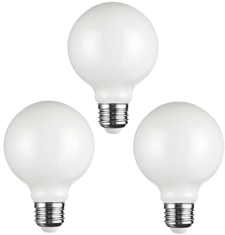 SD LUX G80 LED Globus Edison Bulbus 8W 1000lm Equi100W E27 2200K 3Stück | Nicht dimmbar Dekorative weiße Glühbirne im Vintage-Stil CRI>90 ideal für Esszimmer Wohnzimmer Schlafzimmer Pendelleuchten