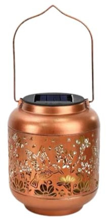 LOVIVER Solarlaterne für den Außenbereich, hängende Solarleuchten, Party-Geschenk, Metall-Solar-Dekoration, dekorative Lampe für Urlaub, Halloween, Kolibri