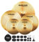 SONICAKE Juego de platillos de bajo volumen 14 HiHat+16 Crash+18 Crash+20 Ride Cymbal Set Dorado 5 piezas con bolsa de cadera y accesorio