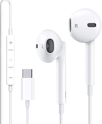 Casque USB C pour iPhone 16 Casque Type C avec Microphone et contrôle du Volume Casque HiFi stéréo pour Galaxy S24 / S23 Ultra Note, iPhone 15 Pro Max/Pad, Pixel