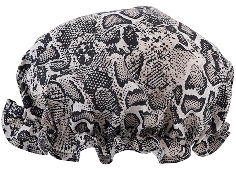 SMUG Shower Cap - Waterproof Shower Cap with Elastic Lining - Three Prints Available - Showers, Cooking, Spa Salon, Sleeping, Makeup - Shower Caps For Women UK Long Hair Short Hair - Snake