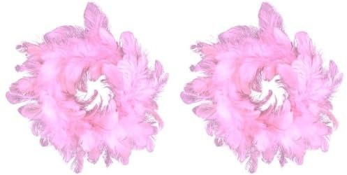 Federkranz Rosa 2er Set Frühling Ostern Deko Hänger 20 cm