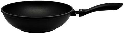 ELO Alucast Wokpfanne 28 cm, aus hochwertigem Aluminiumguss- hochwertige Antihaft Pfanne PFAS- frei mit ELODUR® Select Beschichtung, Bratpfanne Induktion, schwarz