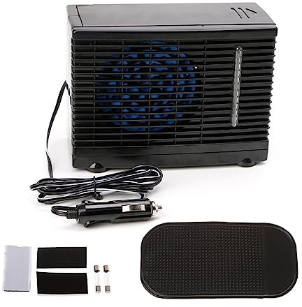Climatiseur pour camping-car, Climatiseur de voiture réglable de 12V 30W, mini ventilateur portatif évaporatif de glace d'eau de ventilateur de refroidissement plus frais Pour camping-cars et food tru