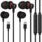 KP TECHNOLOGY In-Ear Earphones for Xiaomi Redmi Note 14 4G / 5G / Note 14 Pro 4G / 5G / Note 14 Pro+ 5G, Wired Headphones, Earbuds with USB Type C Interface (2PACK VDEAR-022)