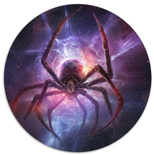 1000-teiliges Puzzle für Erwachsene, Galaxien, Spinnen, rund, aus Karton, interaktives Familienspiel, Bastelgeschenk mit farbenfrohen Kunstwerken (67,5 x 67,5 cm)