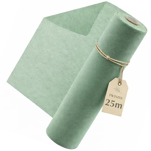 Twinzee Chemin De Table Eucalyptus Non Tissé 30cm x25m, Decoration de Table pour Anniversaire, Mariage, Communion et Autre Occasions Spéciales
