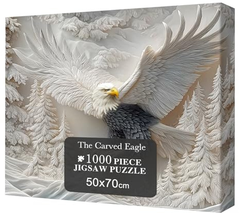 The Carved Eagle Jigsaw Puzzle, Bald Eagle Jigsaw Puzzles for Adults 1000, Challenging And Artistic Game for The Whole for Women, Gifts for Men, Home And Office Wall Decoration CarvedEagleJigsaw