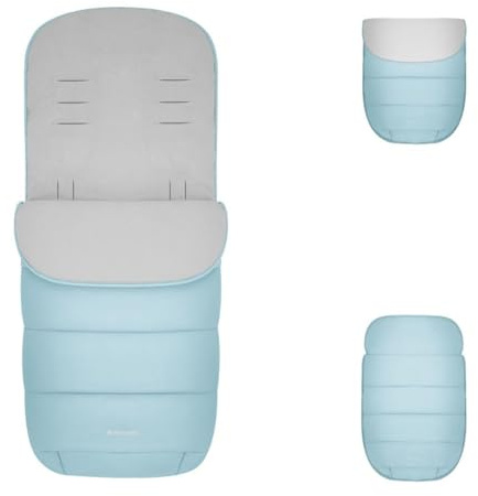Kikkaboo Fußsack Classic für Kinderwagen Fleece Reißverschluss wasserabweisend hellblau