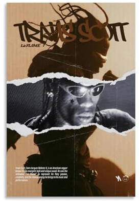 Gufatoo Travis Poster Scott Rapper Music Collage Vintage Für Zimmer, Ästhetische Leinwand-Wandkunst, Schlafzimmer-Dekor Posters 12x18inch(30x45cm)