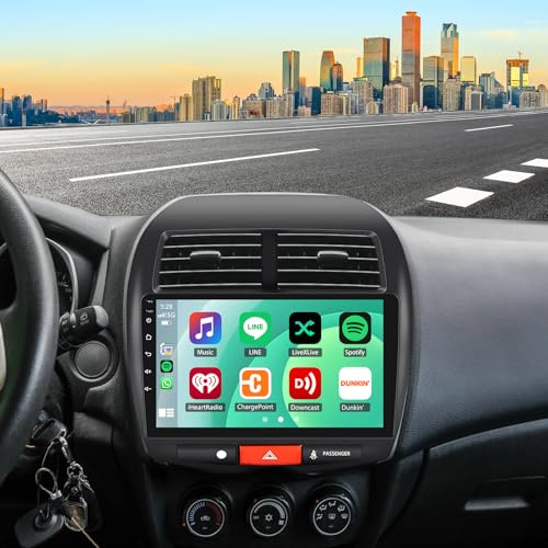 2+64G 2 DIN Android 15 Radio Coche para Mitsubishi ASX 2010-2017 con CarPlay Android Auto, Pantalla táctil de 10 Pulgadas Autoradio Reproductor con GPS Navegación Bluetooth WiFi Dab+ SWC Mirror Link