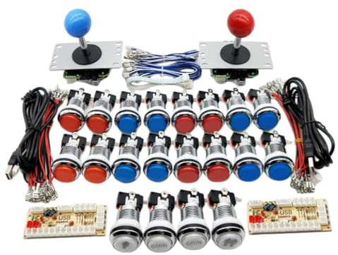 ALCXAZS DIY Arcade Joystick Kit USB Board For Gaming On Win10/Linux 2 Players Arcade Buttons And Joystick Kit Really Plug