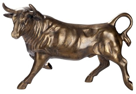 GILDE Figur Bull aus Aluminium - bronzefarben - antikfinish - Stierform - Höhe 39cm x Breite 57cm