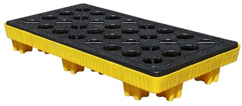 XBTGS Paleta de contención de derrames de tambor, bandeja de polietileno a prueba de fugas para almacenamiento de aceite y productos químicos, uso industrial,