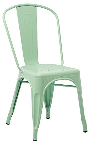SKLUM Lot 2 Chaises Empilables LIX Vert Menthe Salle à Manger Cuisine Style Industriel Finition Gloss