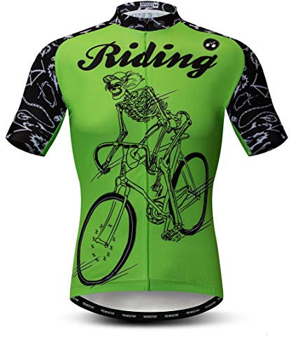 Radtrikot Männer Fahrradbekleidung Fahrrad Jersey Top Bergstraße MTB Jersey Shirt Kurzarm Team Sportbekleidung grünes Reiten Größe L