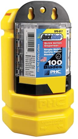 Pacific Handy Cutter BB-6017KIT Blade Bank and Blade Dispenser Kit with Wall Mounting Bracket, Safe Razor Blade Disposal with New Blades Dispenser attached, Complete Blade Change Station (BB6017KIT)
