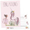 Olgs Prinzessin und Einhorn Einladungskarten, 12er Set für Mädchen, Kindergeburtstag, Ausfüllbar, inkl. Umschläge