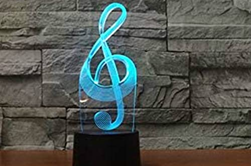 Jinson well 3D Musiknote Musik Lampe led Illusion Nachtlicht, 7 Farbwechsel Touch Switch Tisch Schreibtisch Dekoration Lampen perfekte mit Acryl ABS Base USB Kabel Spielzeug