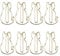 12Pcs Büroklammern Katze, Gold Briefklammer Lesezeichen Kennzeichnung Clips Paper Clips für Büro Schüler, 3x2 cm
