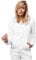 OZONEE Damen Kapuzenpullover Sweatjacke Sweatshirt Farbvarianten Kapuzenjacke Kapuzenpulli Langarm Kapuze Hoodie Sport Style Casual Fitness Basic Training JS/W03 WEIẞ L
