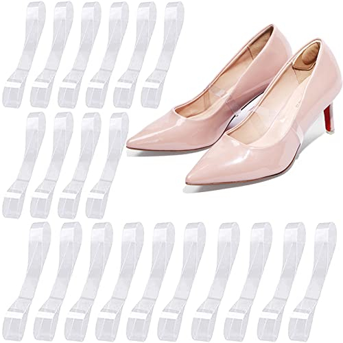 Yueser Correas de Zapatos Transparentes, 20 pares Correas de Tacón alto Invisibles Correas Transparentes para Zapatos de Mujer para Sujetar Zapatos Sueltos con Tacón Alto
